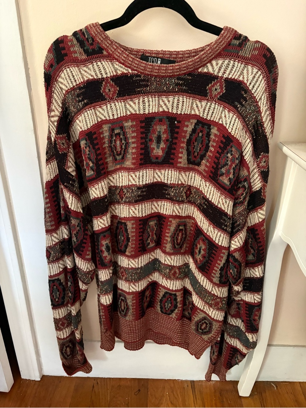 TSR Rust Multi-Pattern Knit Sweater - Women’s XL